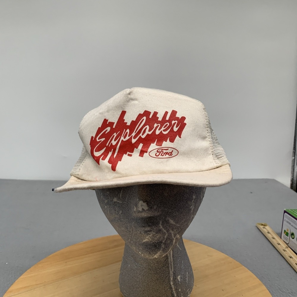 Vtg 90s Ford Explorer Hat Paramount NON Foam Mesh Trucker Snapback Cap USA